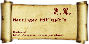 Metzinger Mátyás névjegykártya